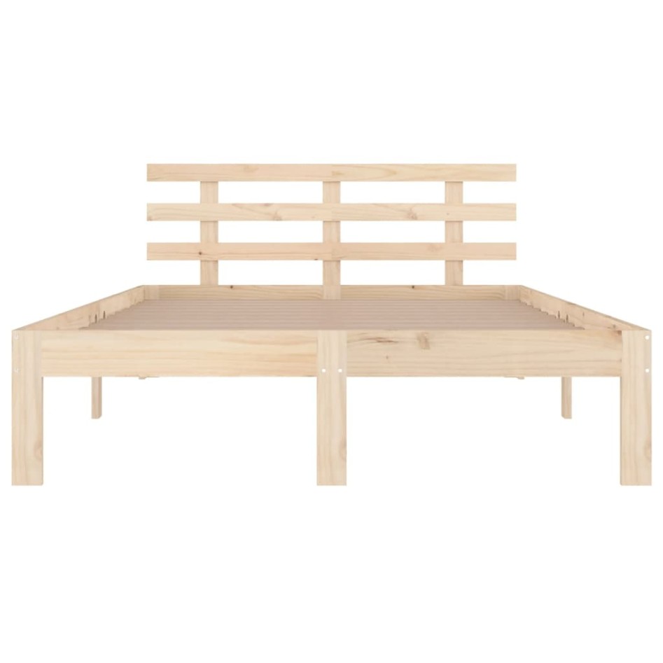 Estructura de cama de madera maciza 140x190