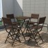 Set comedor de jardín plegable 5 pzas poli ratán y acero