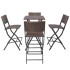 Set comedor de jardín plegable 5 pzas poli ratán y acero
