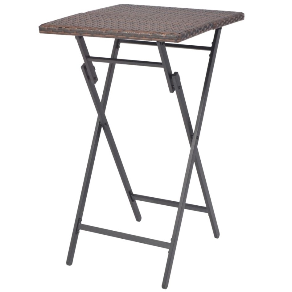 Set comedor de jardín plegable 5 pzas poli ratán y acero