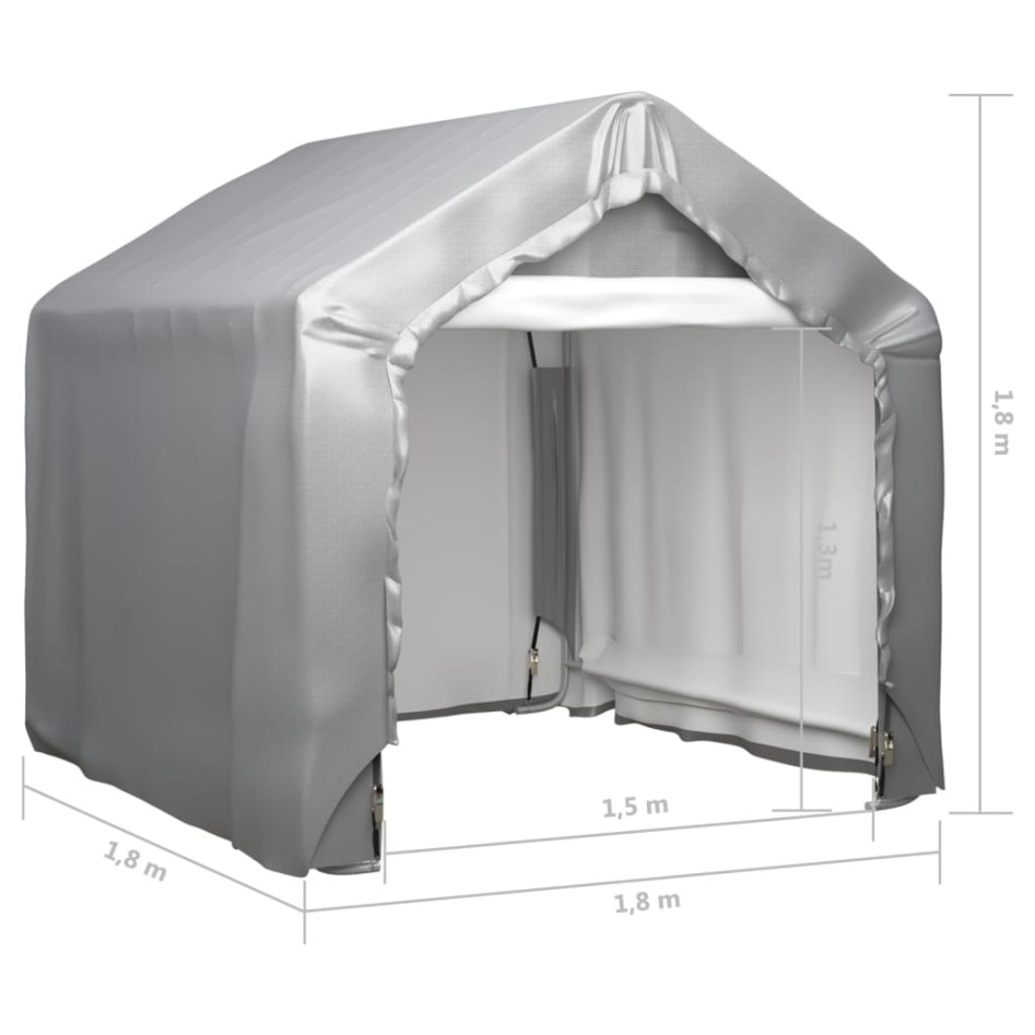 Carpa de almacenamiento acero galvanizado gris 180x180