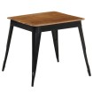 Mesa de comedor de madera de acacia maciza y acero 75x75x76 cm