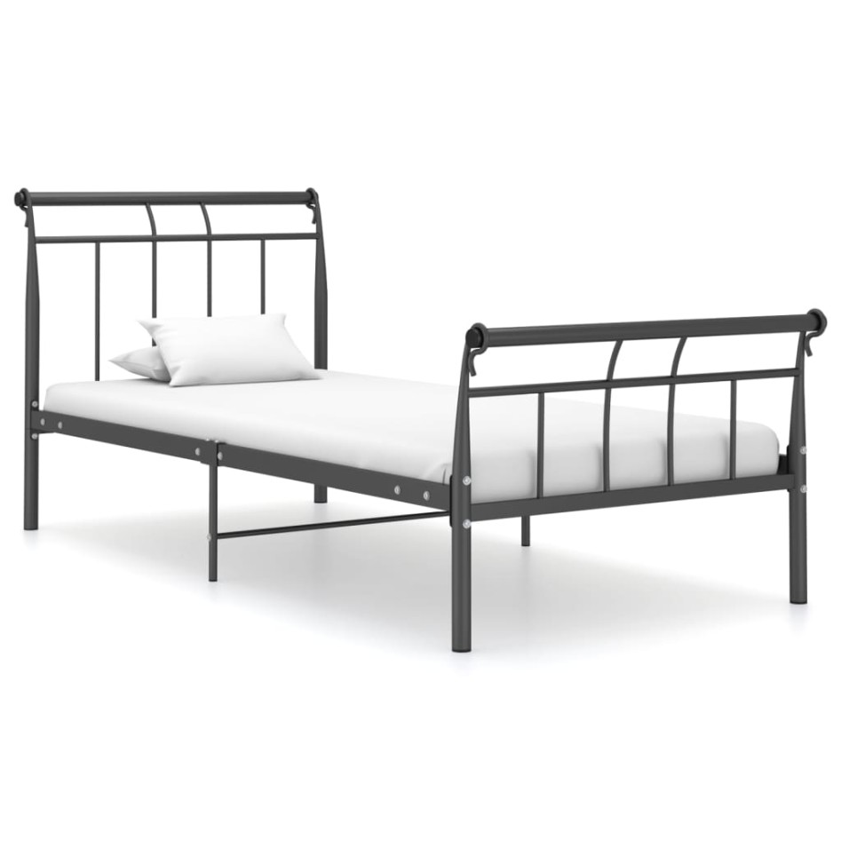 Estructura de cama de metal negro 100x200