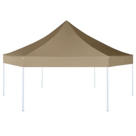 Carpa plegable emergente hexagonal 3,6x3,1 m taupé
