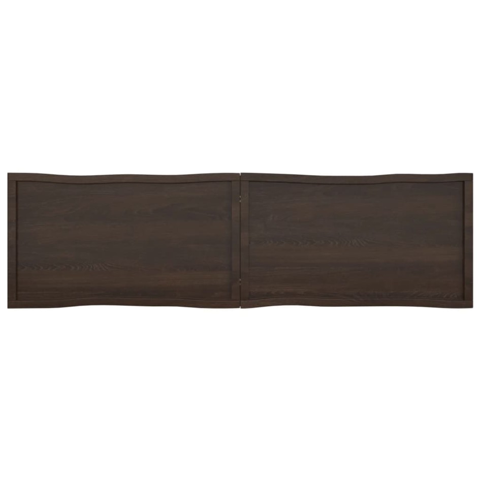 Tablero mesa madera tratada borde vivo marrón 220x60x(2-4)