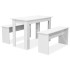 Mesa de comedor y bancos 3 piezas madera contrachapada