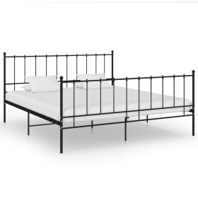 Estructura de cama de metal negro 200x200