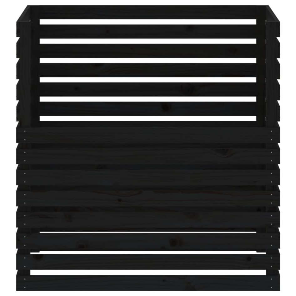 Compostador de madera maciza de pino negro 100x100x102