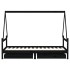Estructura cama infantil y cajones madera pino negro 90x190