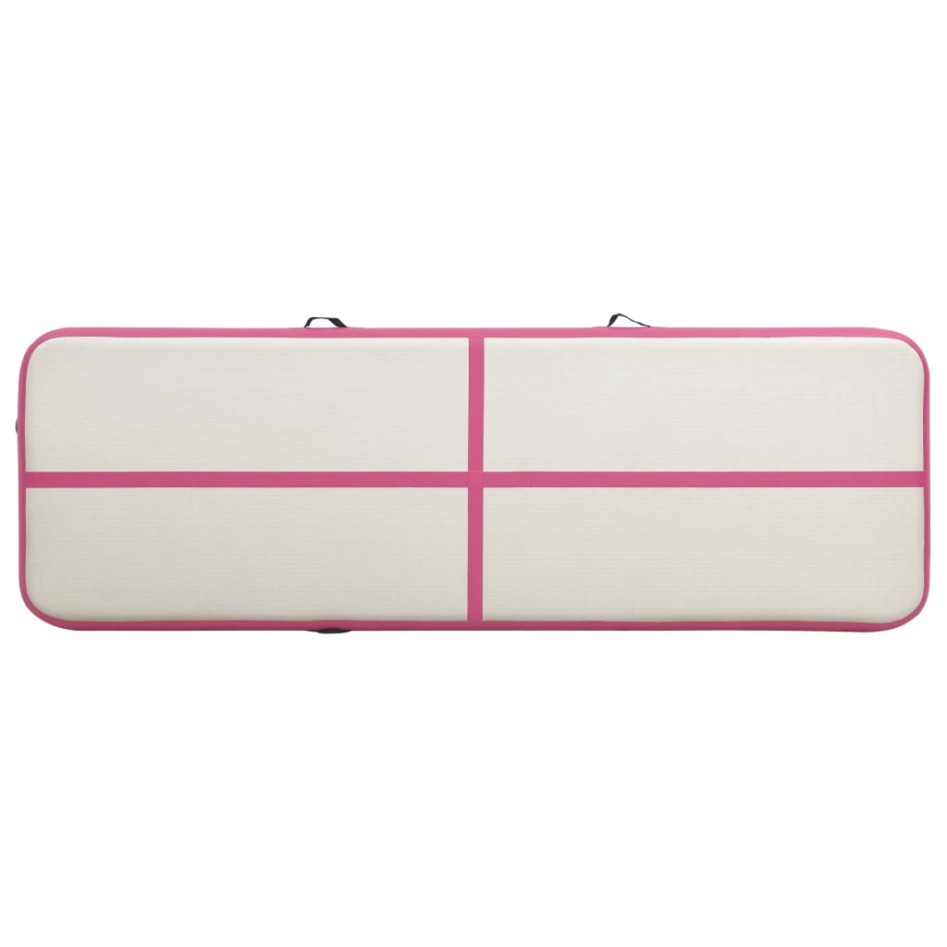 Esterilla inflable de gimnasia con bomba PVC rosa 300x100x20