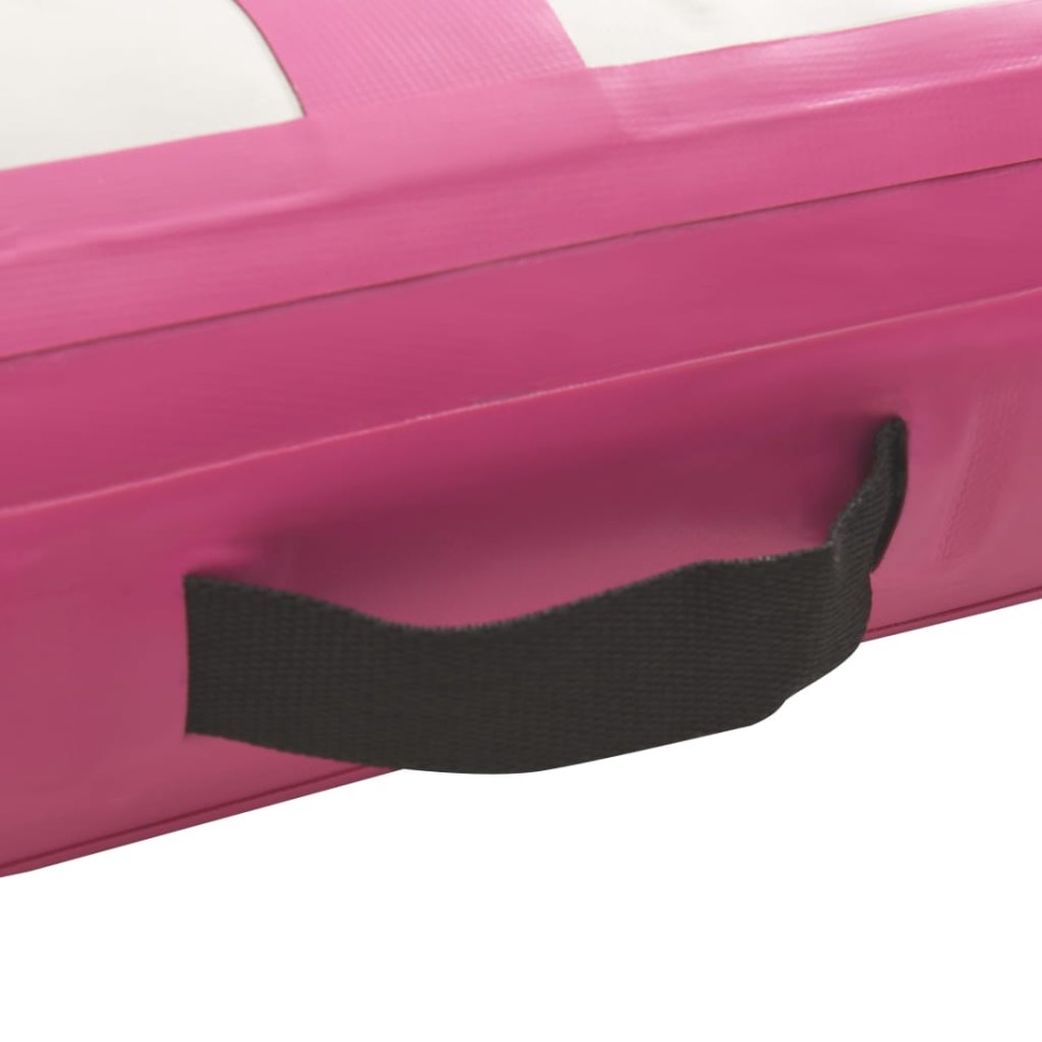 Esterilla inflable de gimnasia con bomba PVC rosa 300x100x20