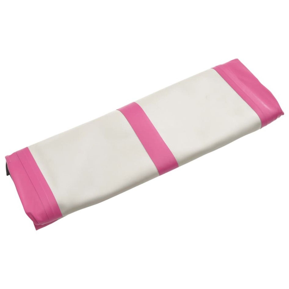 Esterilla inflable de gimnasia con bomba PVC rosa 300x100x20
