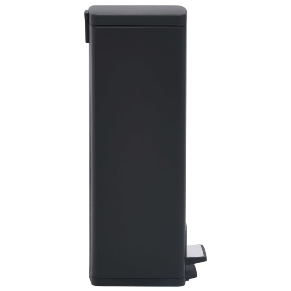 Cubo basura con pedal antihuellas 30L negro acero