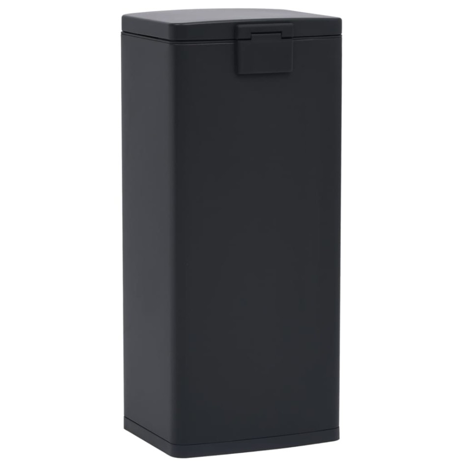 Cubo basura con pedal antihuellas 30L negro acero