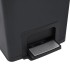 Cubo basura con pedal antihuellas 30L negro acero