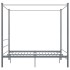 Estructura de cama con dosel metal gris 160x200