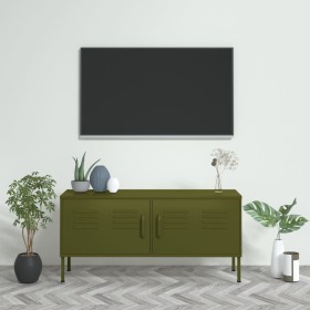 Mueble para TV de acero verde oliva 105x35x50
