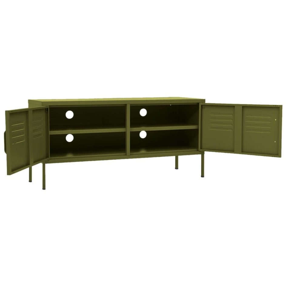 Mueble para TV de acero verde oliva 105x35x50