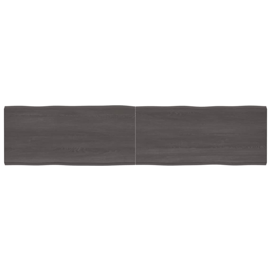 Tablero mesa madera tratada borde vivo marrón 220x50x(2-4)