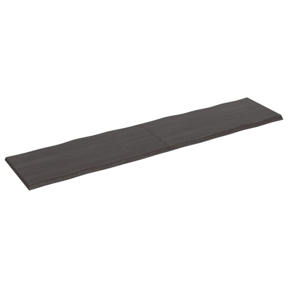 Tablero mesa madera tratada borde vivo marrón 220x50x(2-4)