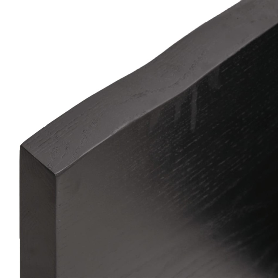 Tablero mesa madera tratada borde vivo marrón 220x50x(2-4)