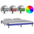Estructura de cama doble con LED madera maciza gris 120x190