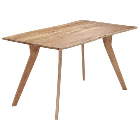 Mesa de comedor de madera maciza de acacia 140x80x76