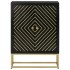 Aparador con 2 puertas madera mango negro y dorado 55x30x75