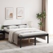 Cama para personas mayores madera maciza pino negra 135x190 cm