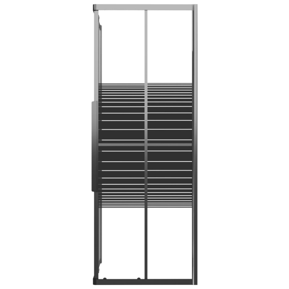 Cabina de ducha a rayas ESG negra 90x70x180