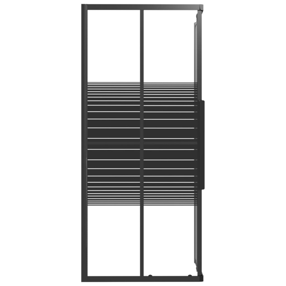 Cabina de ducha a rayas ESG negra 90x70x180