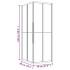 Cabina de ducha a rayas ESG negra 90x70x180