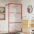 Mampara puerta de ducha vidrio transparente ESG rojo 115x195