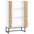 Aparador alto madera contrachapada blanco 70x35x125