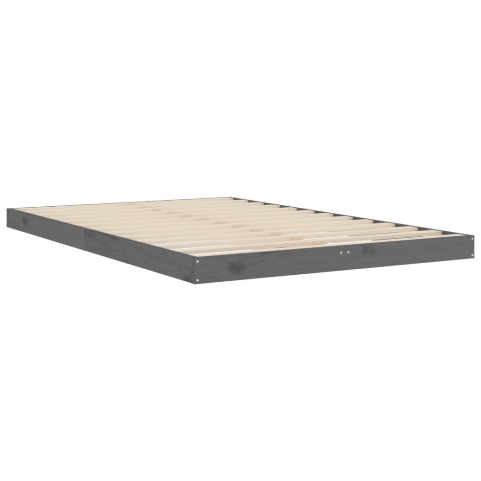 Estructura de cama madera maciza de pino gris 120x190