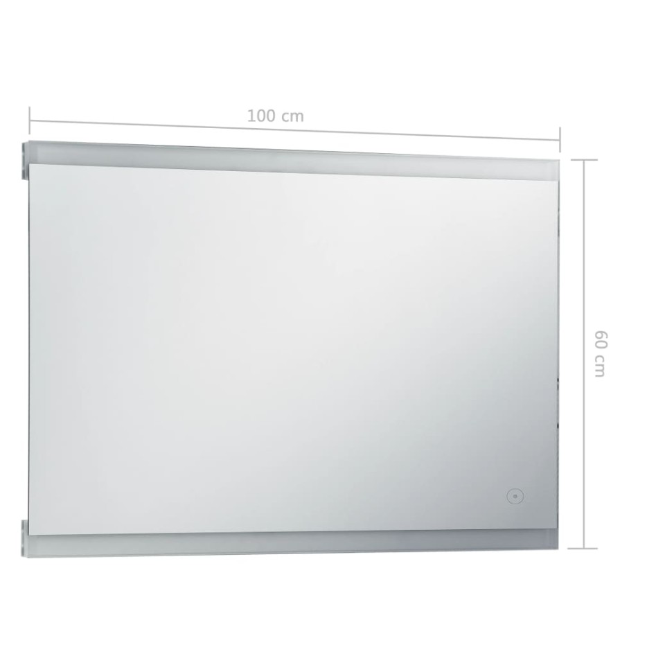 Espejo de pared de baño con LED y sensor táctil 100x60