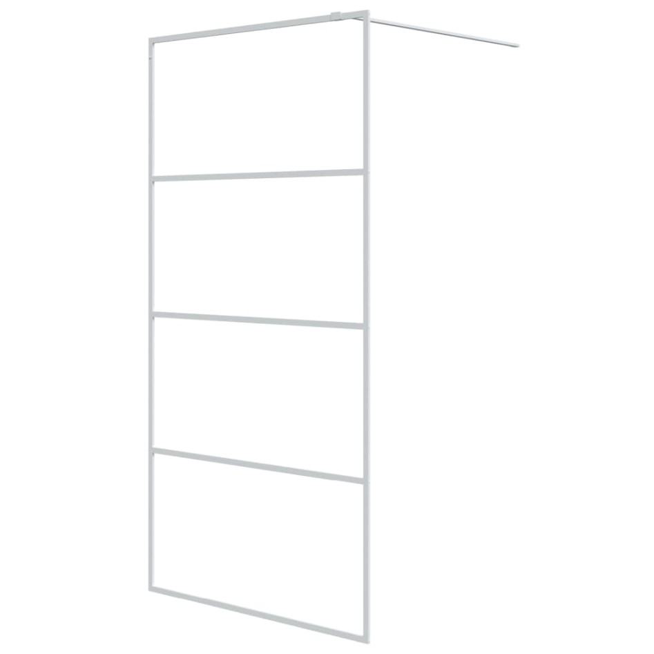 Mampara de ducha vidrio ESG transparente blanco 100x195