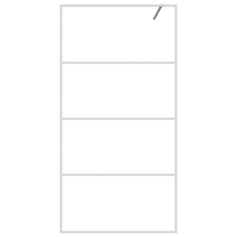 Mampara de ducha vidrio ESG transparente blanco 100x195