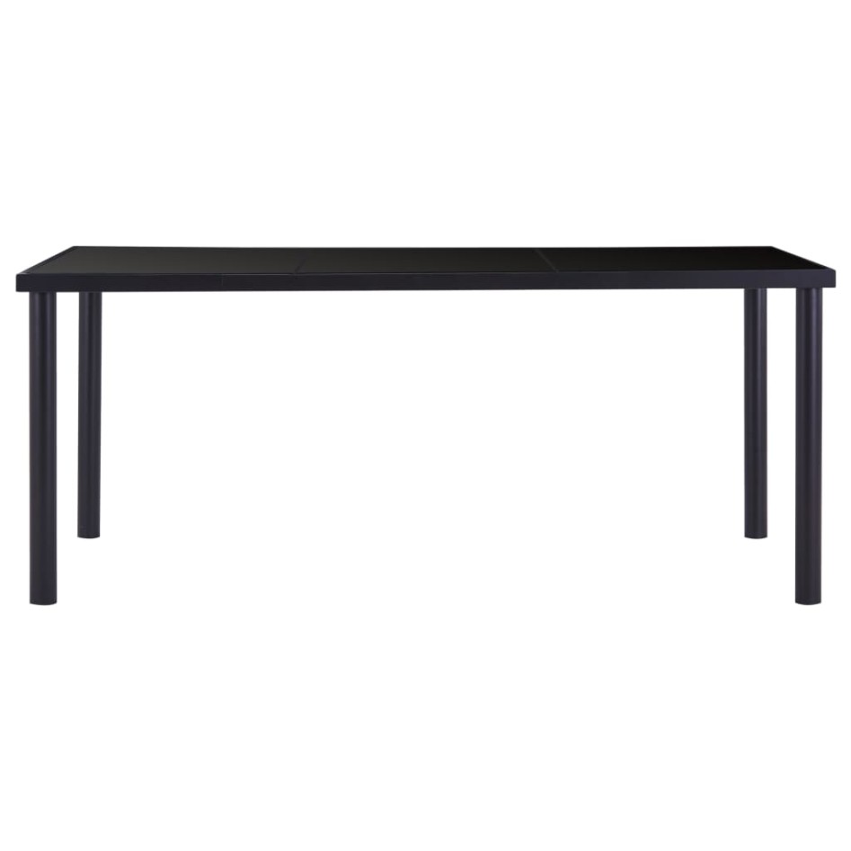Mesa de comedor de vidrio templado negro 180x90x75