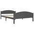 Estructura de cama madera maciza de pino gris oscuro 140x200