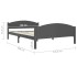 Estructura de cama madera maciza de pino gris oscuro 140x200