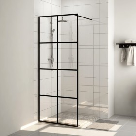 Mampara de ducha accesible vidrio ESG claro negro 80x195