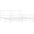 Estructura cama metal con cabecero y pie cama blanco 193x203