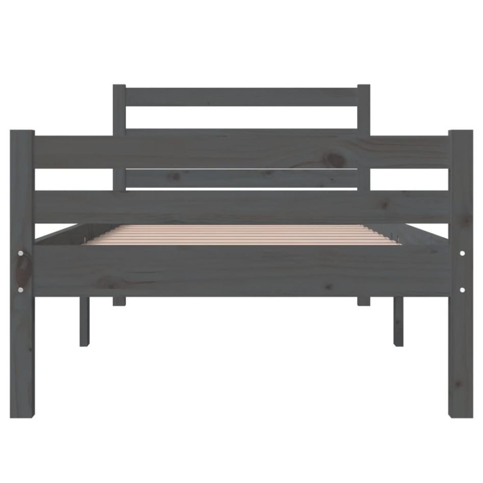 Estructura de cama madera maciza gris 100x200