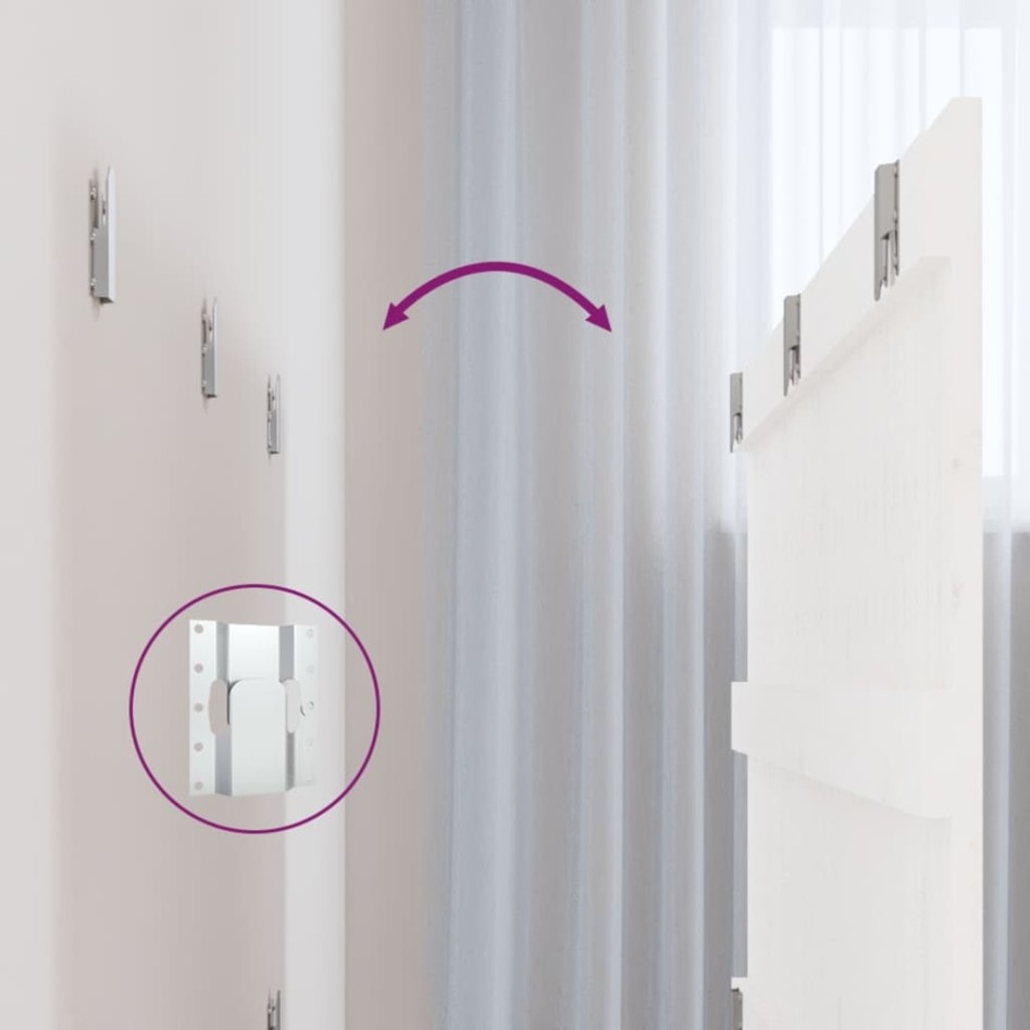 Cabecero de cama de pared madera maciza pino blanco 185x3x60