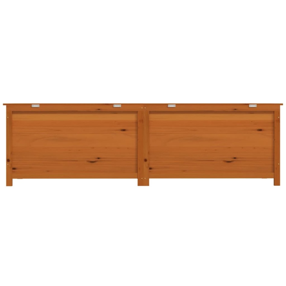 Baúl para cojines de jardín madera de abeto marrón 200x50x56