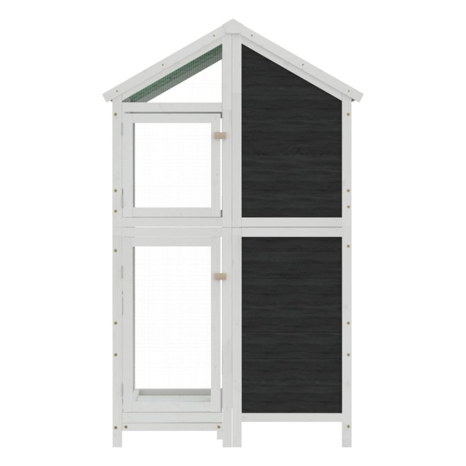 Casita para pájaros madera maciza pino gris 97x81x152