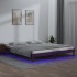 Estructura de cama con LED madera maciza marrón miel 200x200