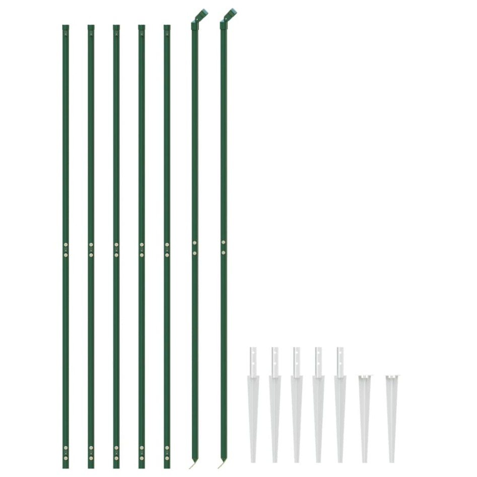 Cerca de alambre con pinchos de anclaje verde 2,2x10