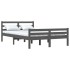 Estructura de cama madera maciza gris King Size 150x200